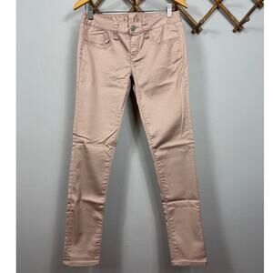 American Rag Cie Jeans Skinny Leg Mid Rise Stretch in Peach/Pink Size 7-R